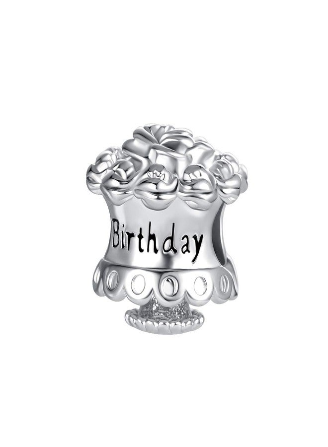 TGLS Happy Birthday Rose Cake Charm Compatible With Pandora Charms Bracelets - Image 1